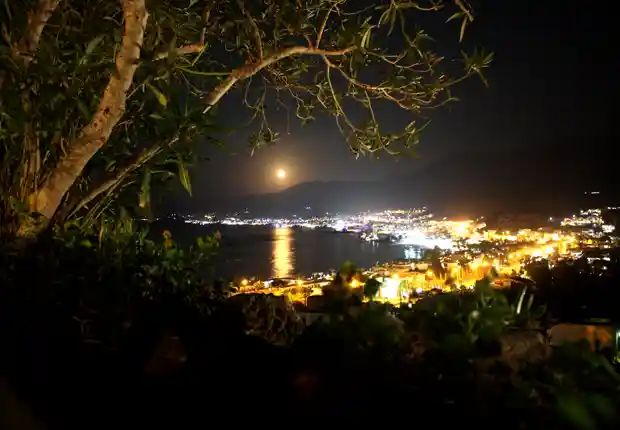 Villas views during nighttime