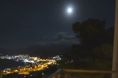 Full moon view from balcony